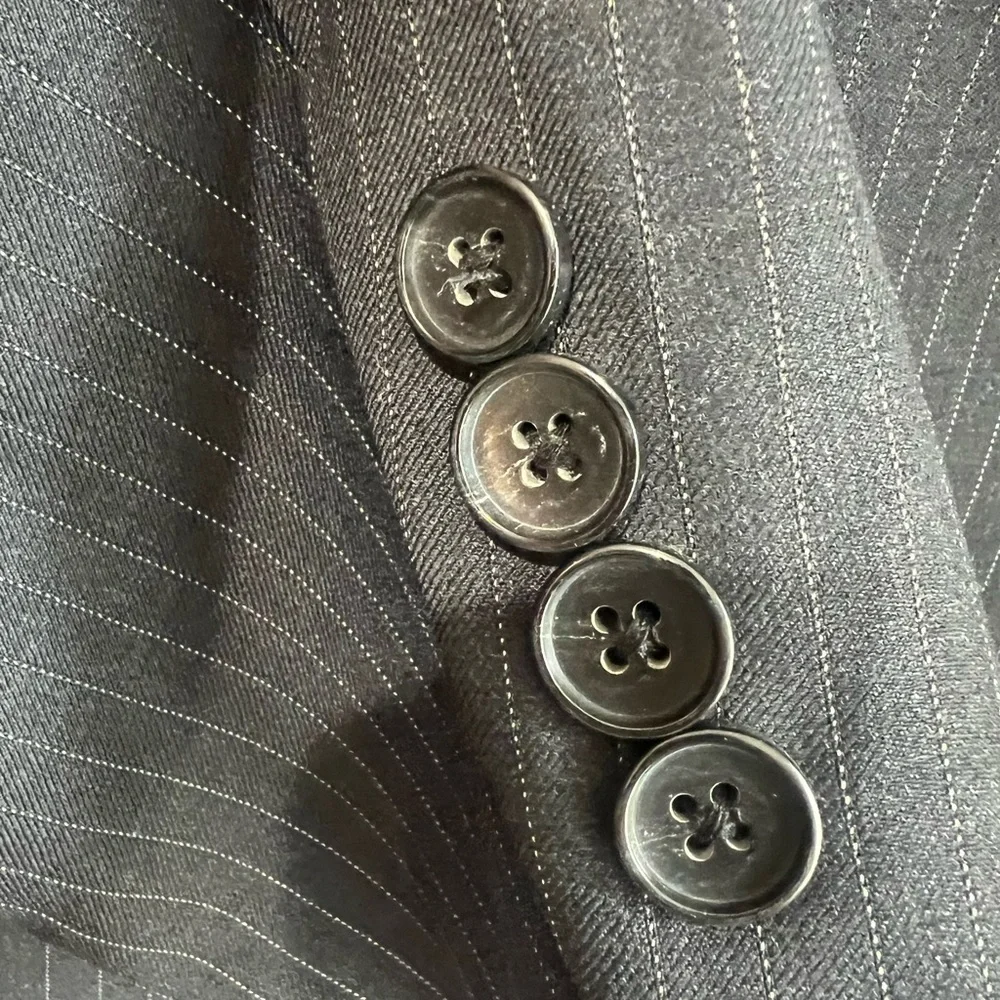 Hickey Freeman Wool Pin Stripe Suit Jacket Blazer 44R